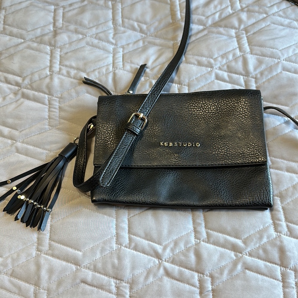 KGB Studio Small Black Multi Compartmental Crossbody/Date Nite/Travel Bag.